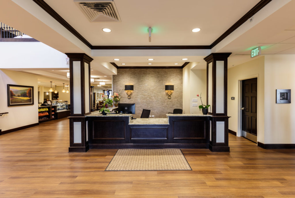 Interior lobby and concierge desk