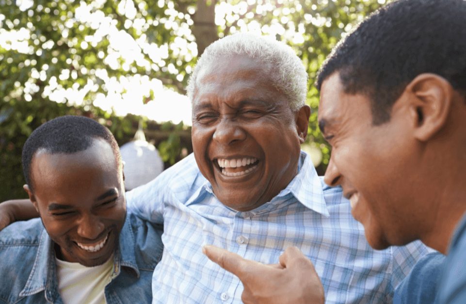 senior men laughing together